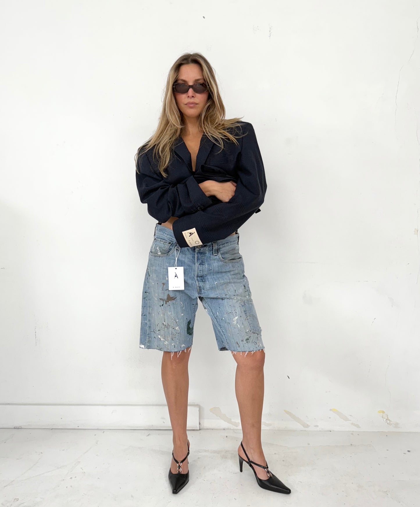Recreated denim short