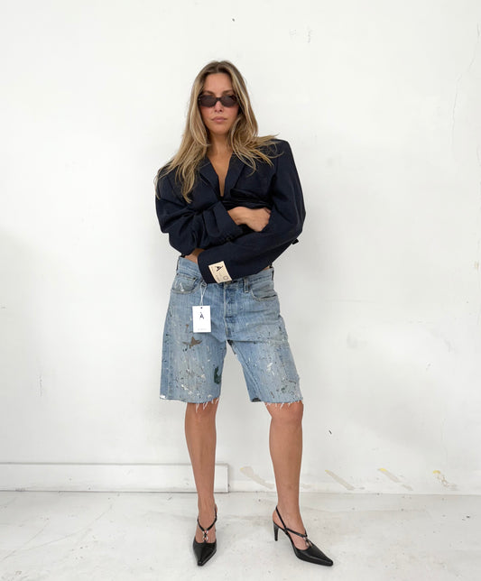 Recreated denim short