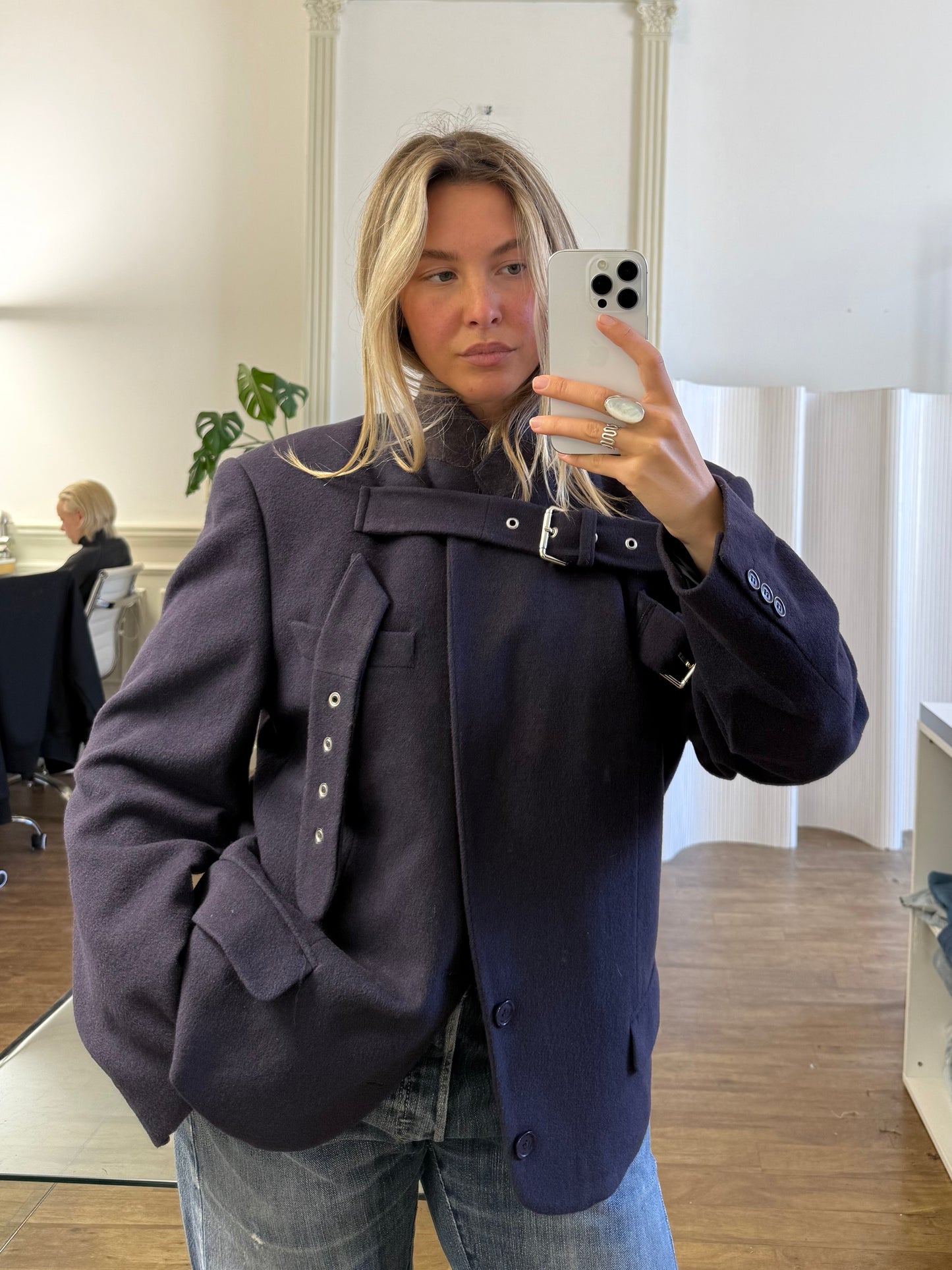Buckle blazer jacket