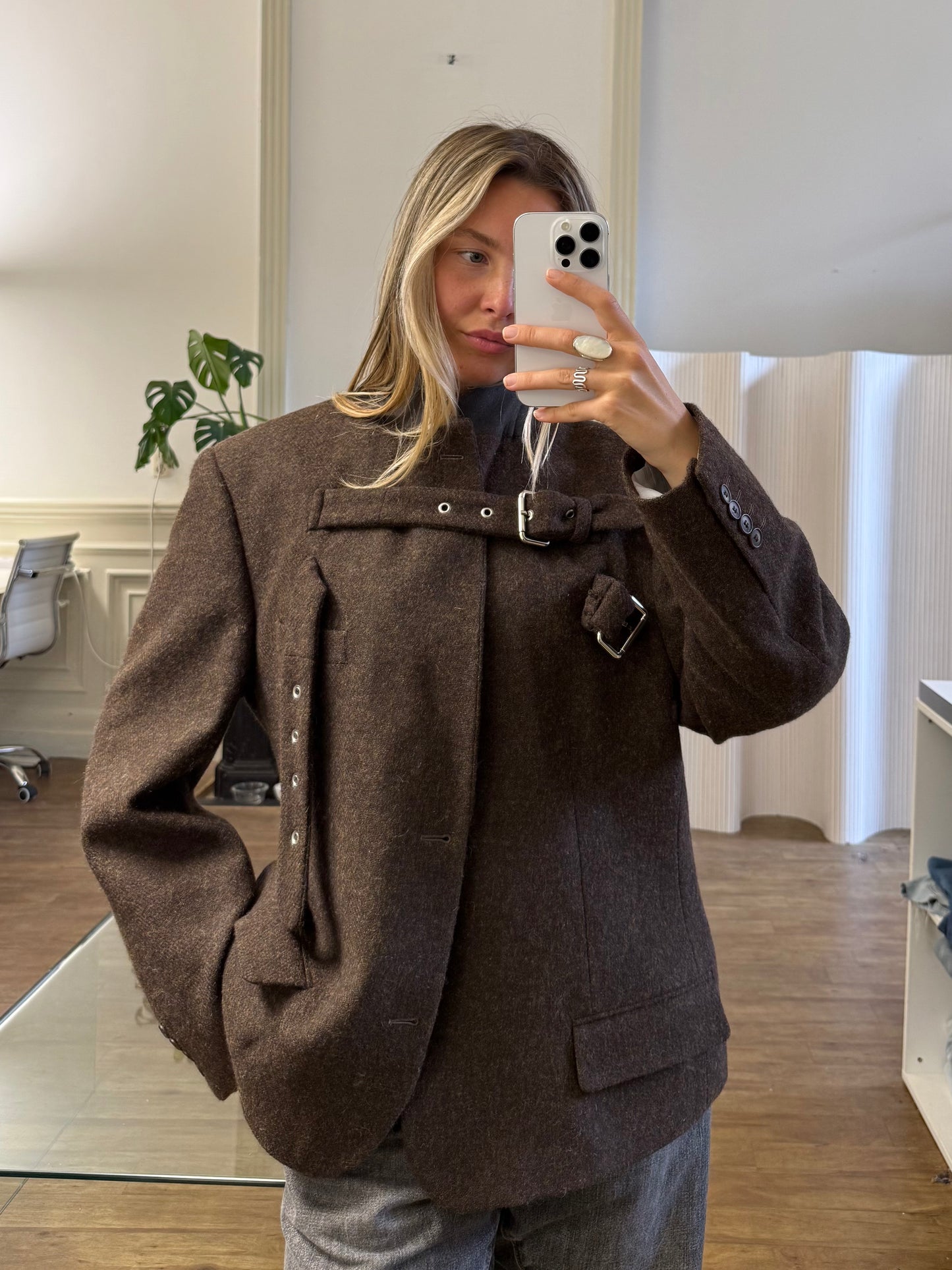 Buckle blazer jacket