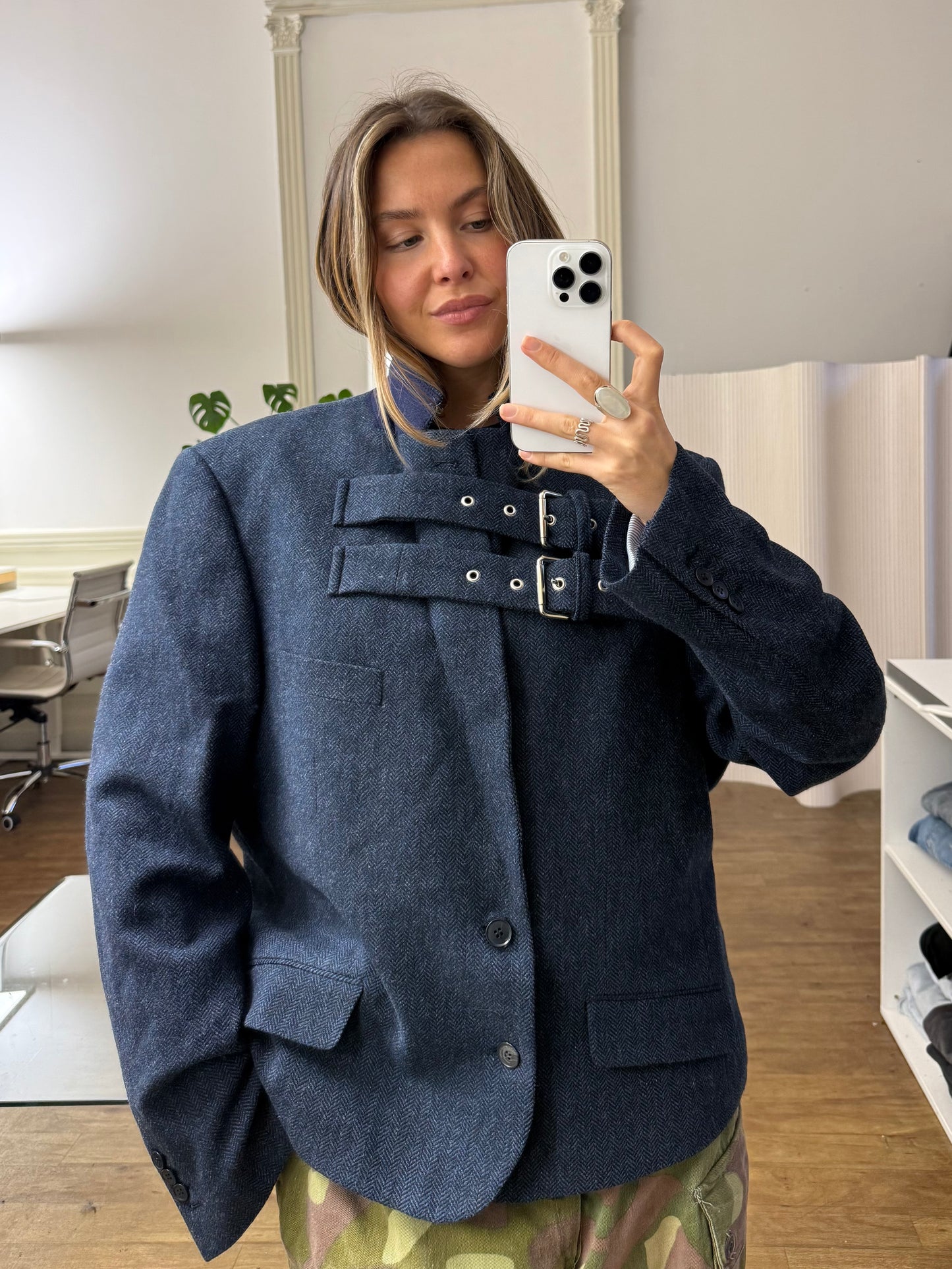 Buckle blazer jacket