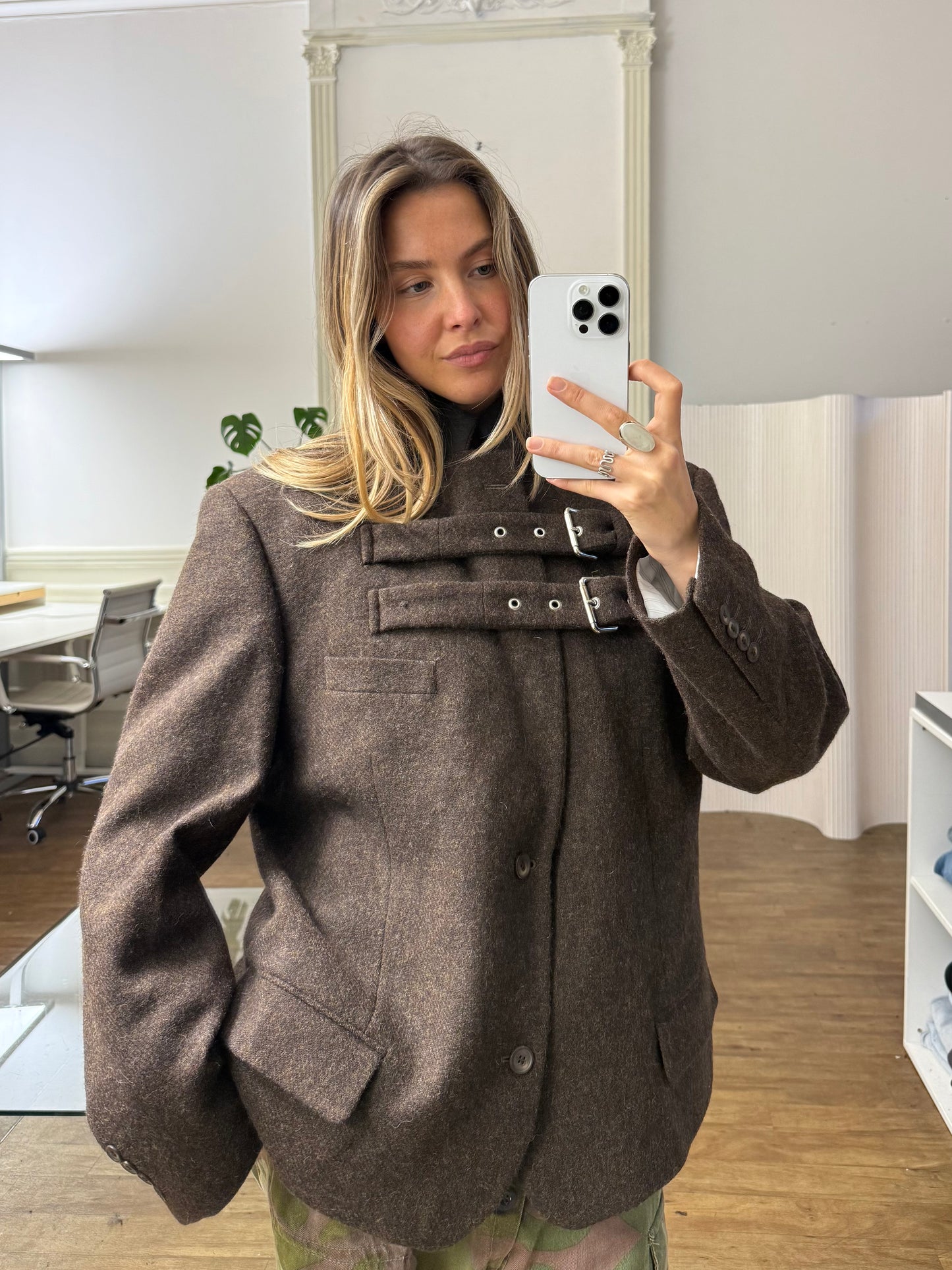 Buckle blazer jacket