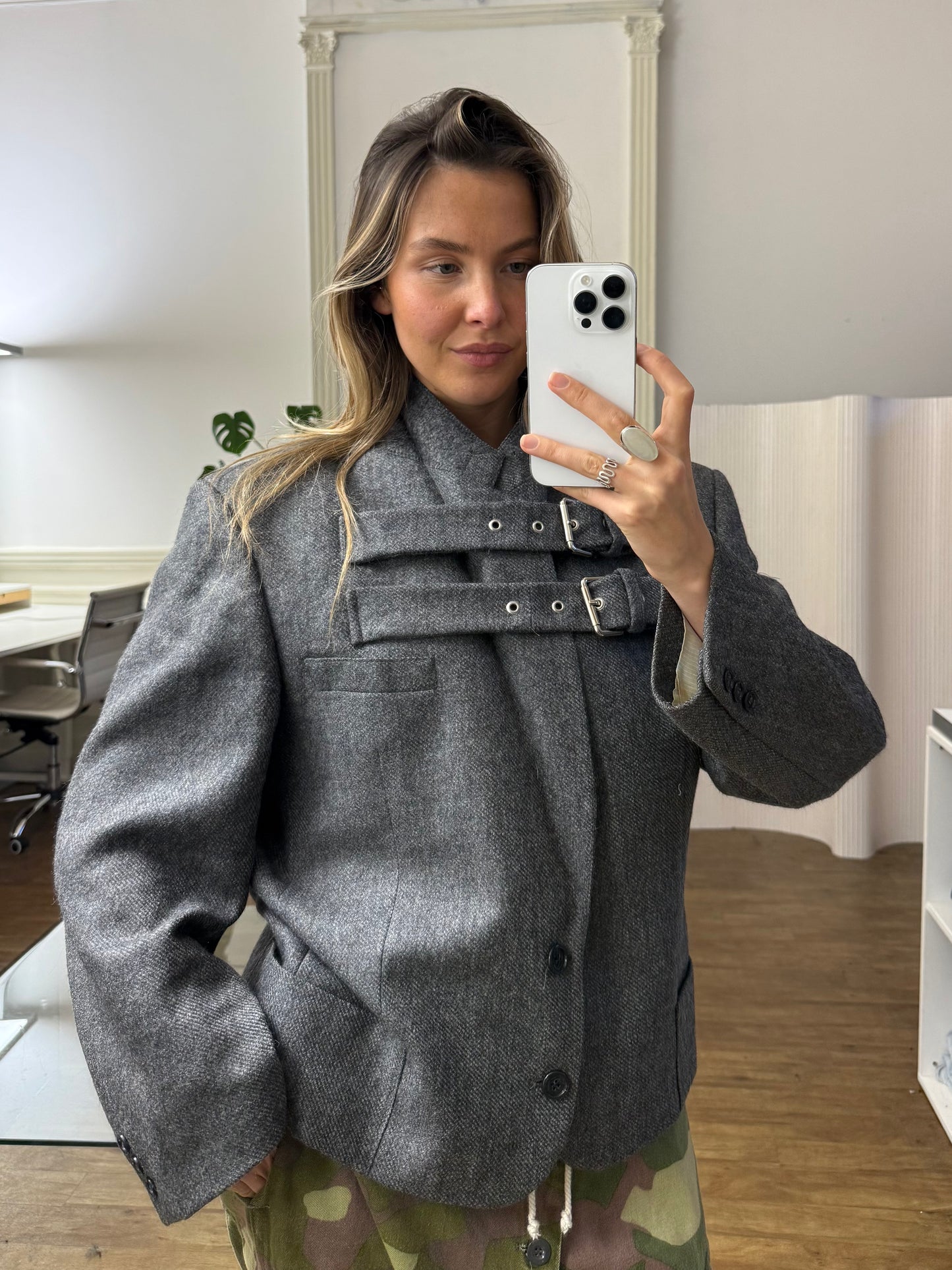 Buckle blazer jacket