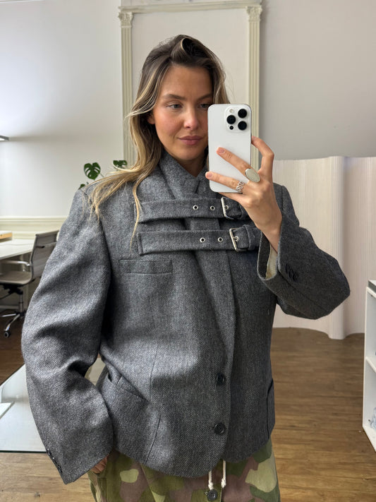 Buckle blazer jacket