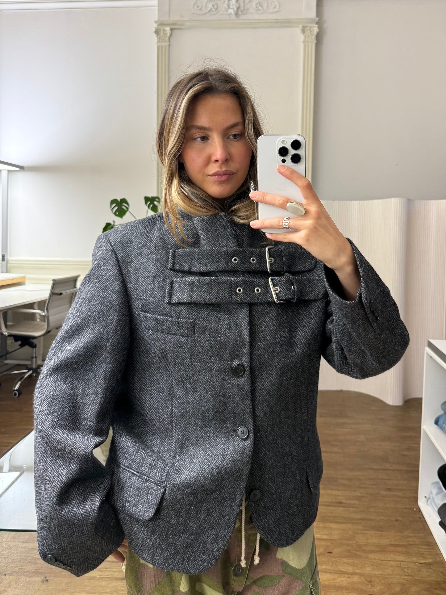 Buckle blazer jacket