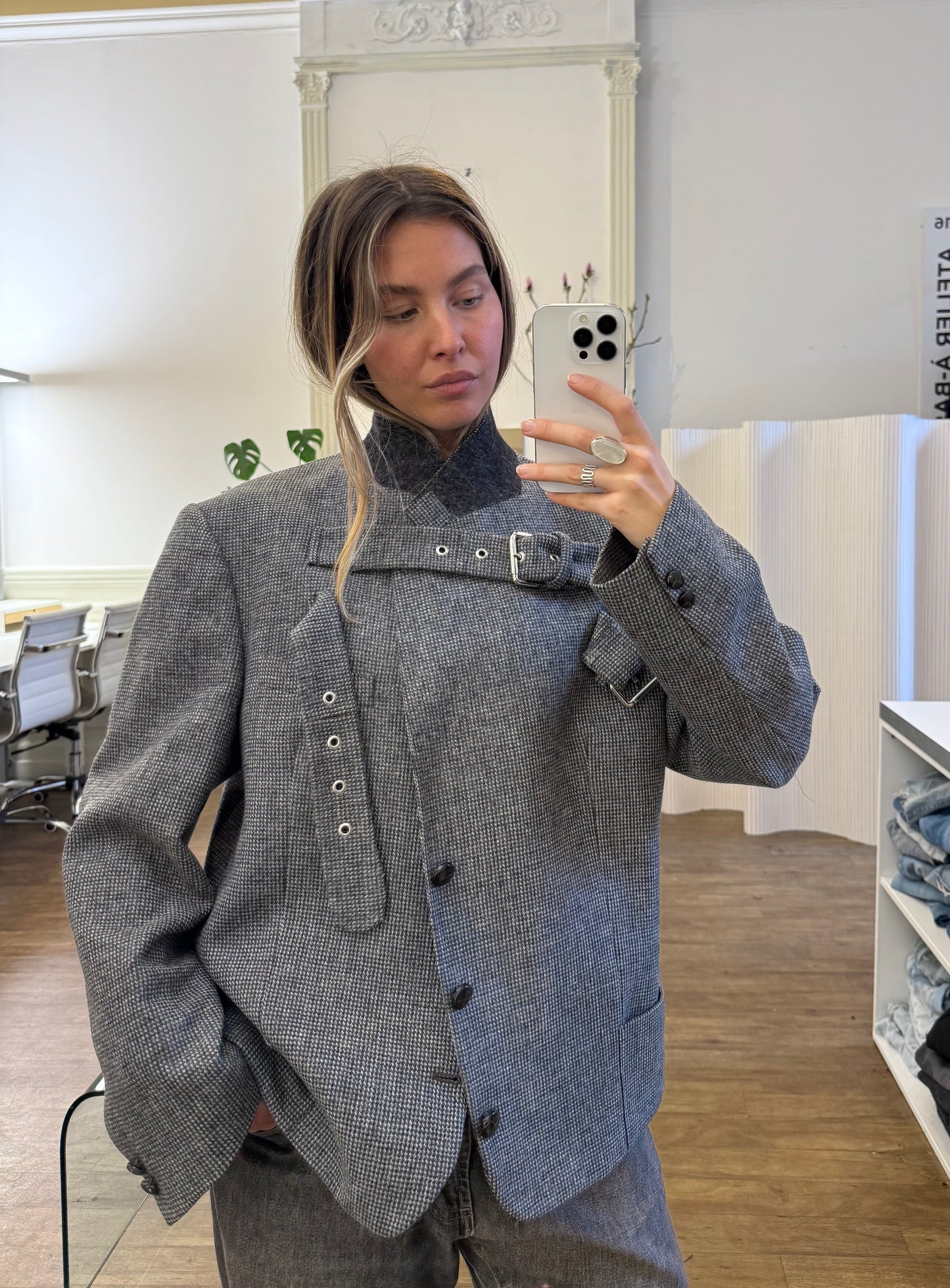 Buckle blazer jacket