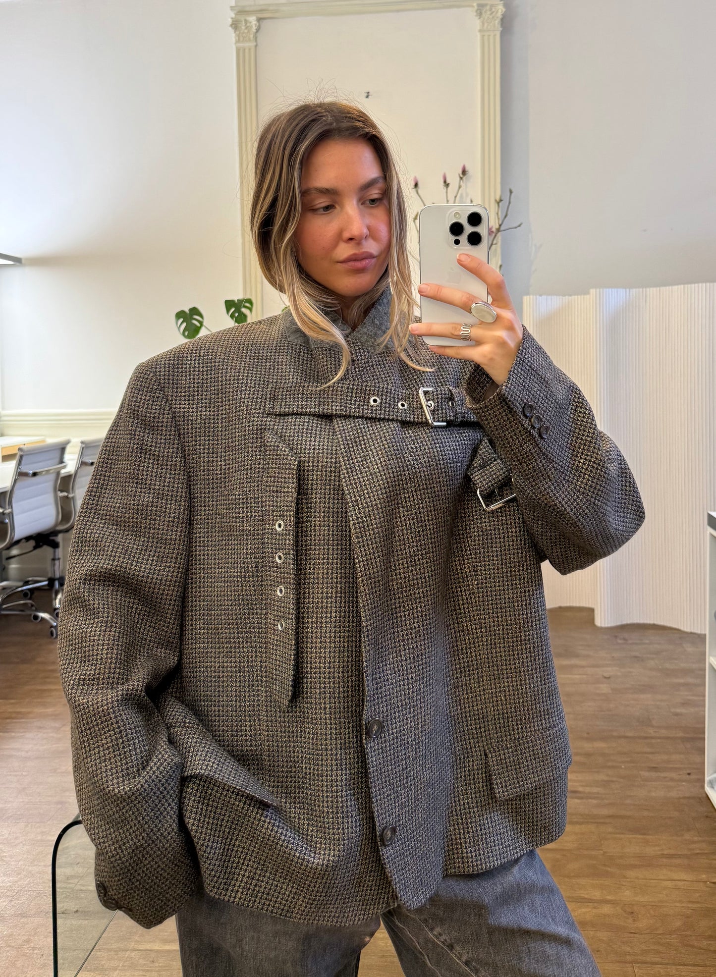 Buckle blazer jacket