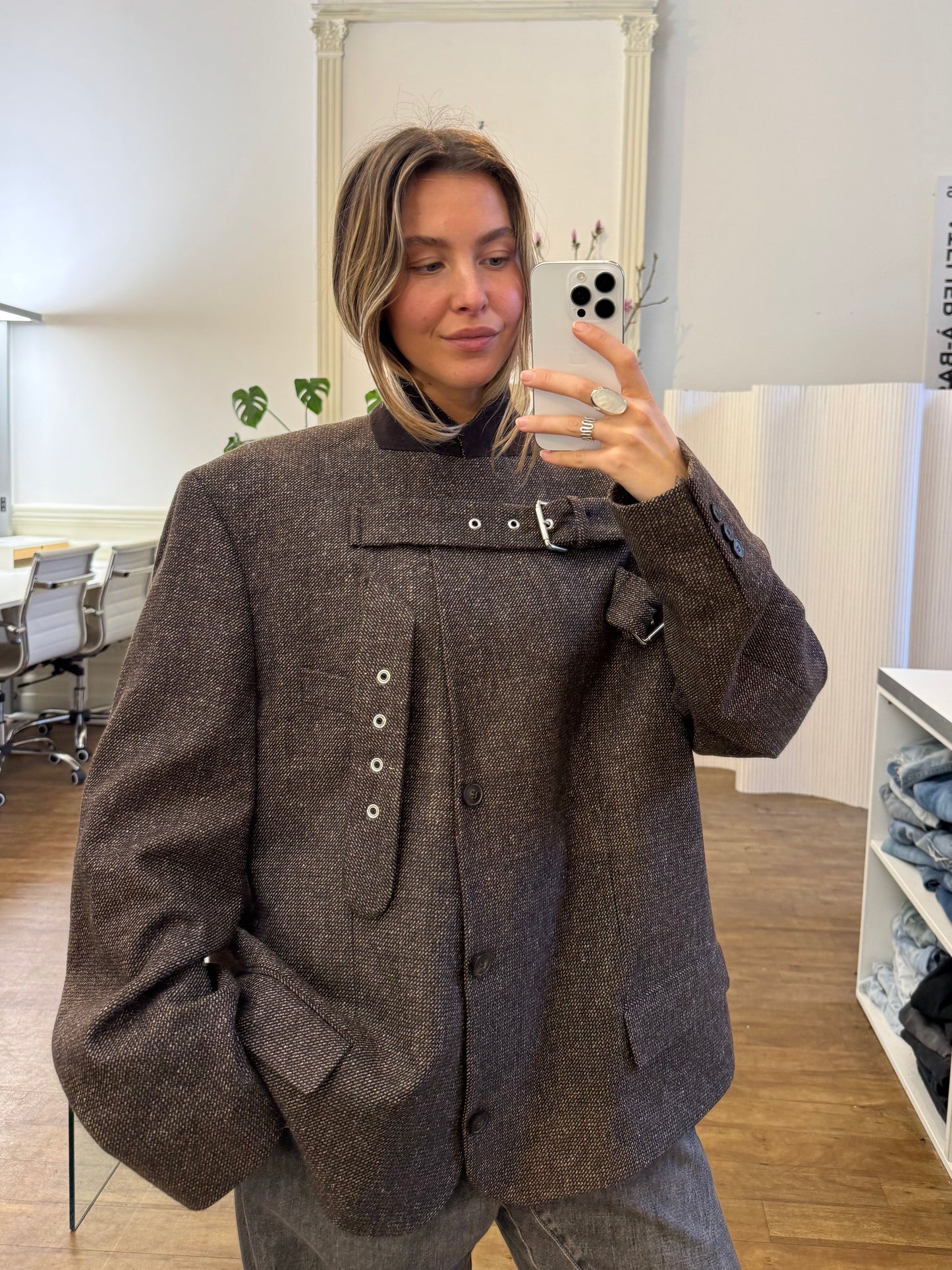 Buckle blazer jacket